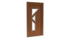 Porte d'entrée PVC modèle 053 – Semi-Vitrée Design, 3 Vitrages Anguleux, visuel en finition bois