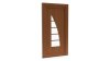 Porte d'entrée PVC modèle 055 – Vitrée Design, Voile en 5 Sections, visuel en finition bois