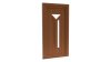 Porte d'entrée PVC modèle 062 – Semi-Vitrée Design, Triangle, Fente et Rainures, visuel en finition bois