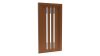 Porte d'entrée PVC modèle 067 – Semi-Vitrée Moderne, 3 Bandes Fendues, visuel en finition bois
