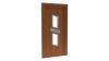Porte d'entrée PVC modèle 068 – Semi-Vitrée Design, 2 Vitrages et Plaque Inclinée, visuel en finition bois