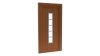 Porte d'entrée PVC modèle 069 – Semi-Vitrée Style Ancien, Colonne à 5 Carreaux, visuel en finition bois