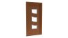 Porte d'entrée PVC modèle 084 – Vitrée Moderne, 3 Vitrages Cintrés Superposés, visuel en finition bois