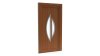 Porte d'entrée PVC modèle 087 – Vitrée Design, Amande Partagée, visuel en finition bois