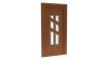 Porte d'entrée PVC modèle 088 – Semi-Vitrée Design, 6 Vitrages Biseautés, visuel en finition bois