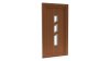 Porte d'entrée PVC modèle 089 – Semi-Vitrée Design, 3 Parallélogrammes, visuel en finition bois