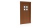 Porte d'entrée PVC modèle 090 – Semi-Vitrée Moderne, 4 Carreaux en Bloc, visuel en finition bois