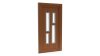 Porte d'entrée PVC modèle 091 – Vitrée Moderne, 4 Vitrages en 2 Colonnes, visuel en finition bois
