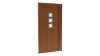 Porte d'entrée PVC modèle 094 – Semi-Vitrée Moderne, 3 Petits Carreaux en Haut, visuel en finition bois