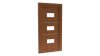 Porte d'entrée PVC modèle 099 – Semi-Vitrée Moderne, 3 Vitrages Horizontaux et Baguettes, visuel en finition bois