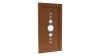 Porte d'entrée PVC modèle 100 – Semi-Vitrée Design, Colonne de 7 Hublots, visuel en finition bois