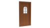 Porte d'entrée PVC modèle 101 – Semi-Vitrée Style Ancien, Fenêtre Cintrée à Croisillons, visuel en finition bois