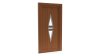 Porte d'entrée PVC modèle 105 – Semi-Vitrée Design, 2 Triangles Opposés, visuel en finition bois