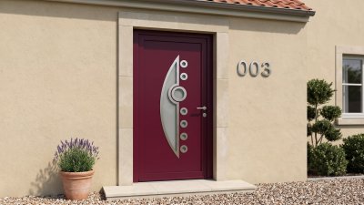 Porte d'Entrée PVC Sur Mesure – Vitrée Design, Demi-Lune, Hublot et Pastilles