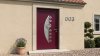 Porte d'entrée PVC sur mesure Vitrée Design, Demi-Lune, Hublot et Pastilles – modèle 003, photo d'ambiance