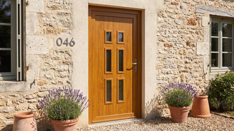 Porte d'entrée PVC sur mesure Vitrée Style Ancien, 6 Vitrages en 2 Colonnes – modèle 046, photo d'ambiance