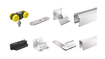 Kit complet rail et ferrures pour volet coulissant 1 ou 2 vantaux - 80 kg par vantail - Win-Slide 2 - Mantion