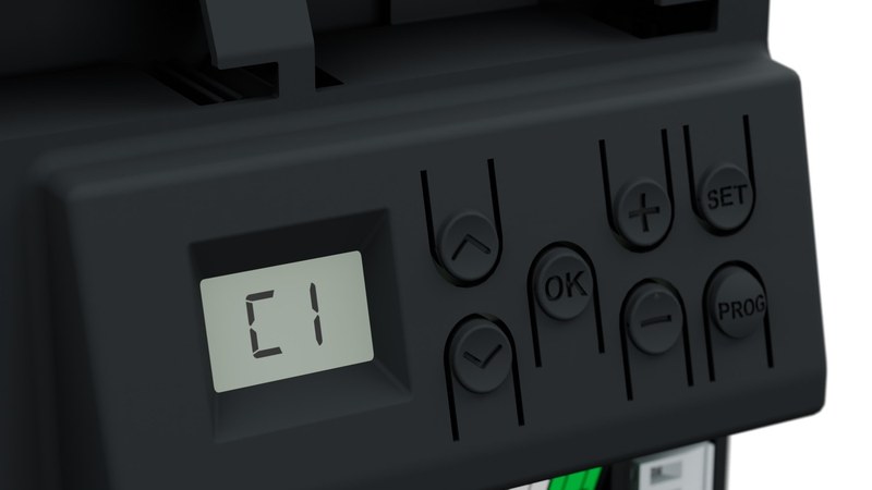 Armoire 3S+ io — écran LCD incliné et touches de réglage
