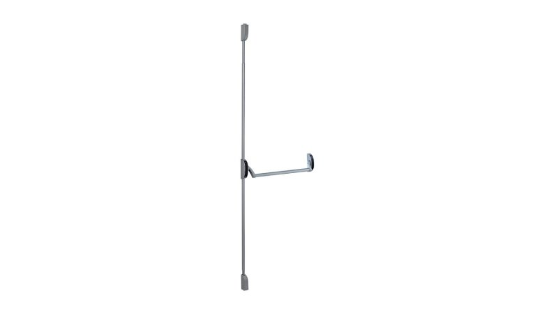 Serrure antipanique à barre 2 points haut et bas Vachette 6820 BM Premium, finition coloris inox
