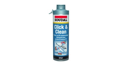 Nettoyant pour pistolet et mousse polyuréthane Click & Clean 500 ml Soudal, aérosol à raccord rapide