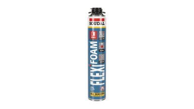 Mousse polyuréthane élastique pistolable Flexifoam Gun 750 ml Soudal, aérosol à visser
