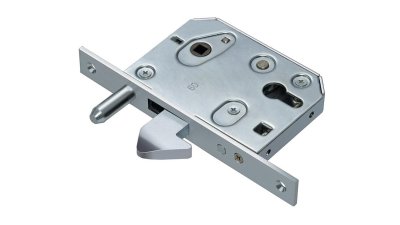 Serrure à crochet à larder pour portail coulissant - axe 60 mm, sans cylindre (profil européen) - Comunello 215-S