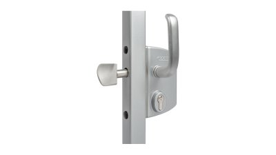Serrure de portail coulissant coffre aluminium argent Locinox LSKZ80