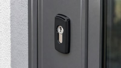 Rosace de cylindre posée sur une porte d'entrée aluminium