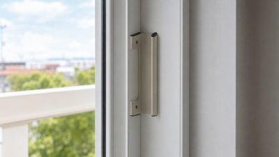 Poignée de tirage posée sur une fenêtre coulissante
