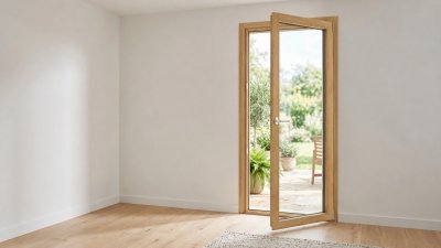 Porte-fenêtre bois 1 ouvrant oscillo-battant — chêne verni
