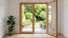Porte-fenêtre bois 2 ouvrants — chêne verni