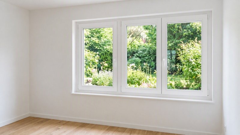 Fenêtre bois 3 vantaux, 3 ouvrants — pin peint en blanc