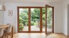 Porte-fenêtre bois 3 vantaux, 3 ouvrants — meranti verni