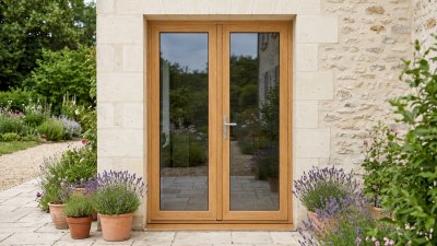 Porte de Service Bois Vitrée Sur Mesure – 2 Vantaux | Pin, Meranti ou Chêne