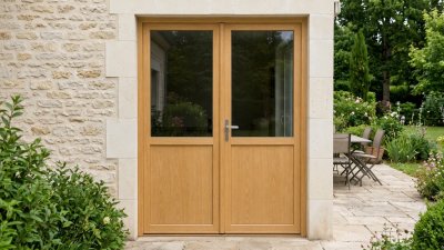 Porte de Service Bois Semi-Vitrée Sur Mesure – 2 Vantaux | Pin, Meranti ou Chêne