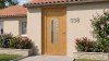 Porte d'entrée bois modèle 038 sur mesure — photo d'ambiance, chêne verni
