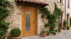 Porte d'entrée bois modèle 039 sur mesure — photo d'ambiance, chêne verni