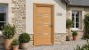 Porte d'entrée bois modèle 058 sur mesure — photo d'ambiance, chêne verni
