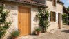 Porte d'entrée bois modèle 109 sur mesure — photo d'ambiance, chêne verni