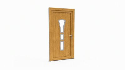 Porte d'entrée bois modèle 002 sur mesure — dessin du modèle, chêne verni