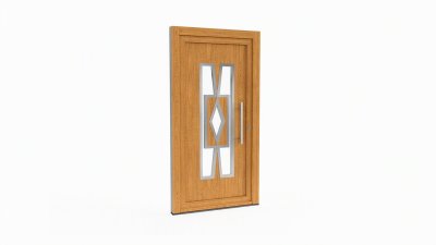 Porte d'entrée bois modèle 004 sur mesure — dessin du modèle, chêne verni