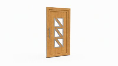 Porte d'entrée bois modèle 005 sur mesure — dessin du modèle, chêne verni