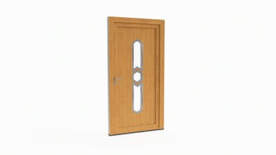 Porte d'entrée bois modèle 006 sur mesure — dessin du modèle, chêne verni