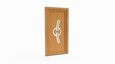 Porte d'entrée bois modèle 009 sur mesure — dessin du modèle, chêne verni