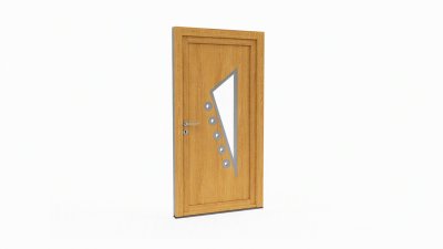 Porte d'entrée bois modèle 017 sur mesure — dessin du modèle, chêne verni