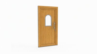 Porte d'entrée bois modèle 022 sur mesure — dessin du modèle, chêne verni