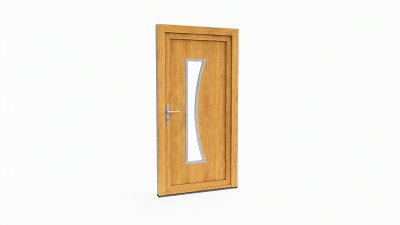 Porte d'entrée bois modèle 023 sur mesure — dessin du modèle, chêne verni