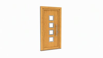 Porte d'entrée bois modèle 025 sur mesure — dessin du modèle, chêne verni