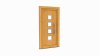 Porte d'entrée bois modèle 025 sur mesure — dessin du modèle, chêne verni