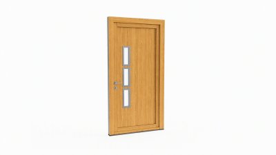 Porte d'entrée bois modèle 028 sur mesure — dessin du modèle, chêne verni